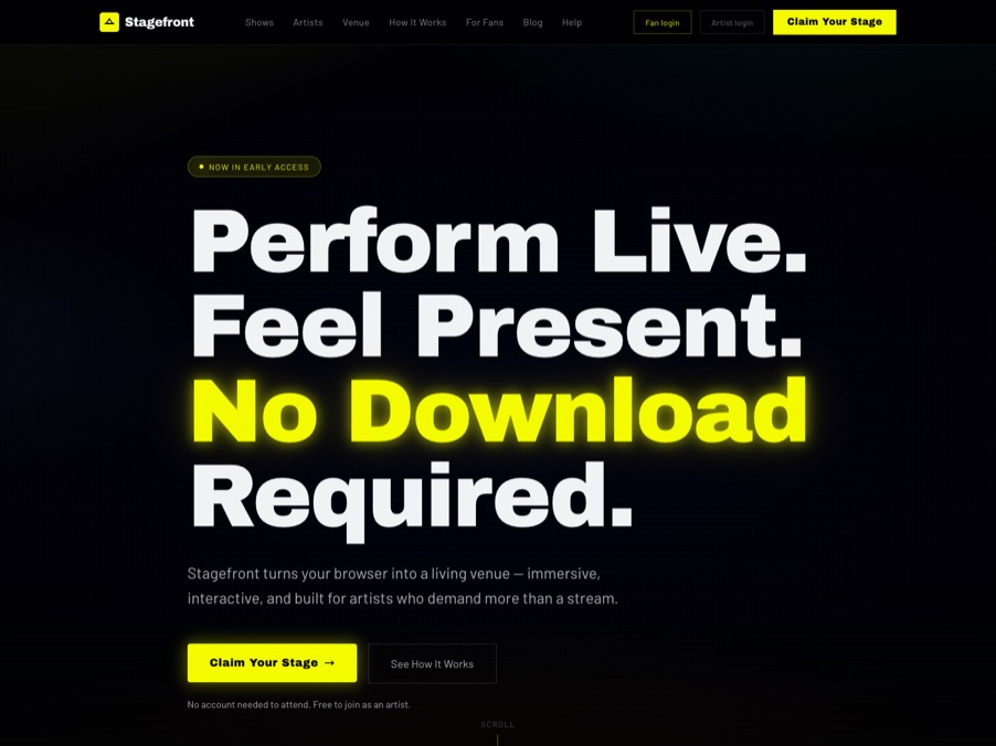 Stagefront website